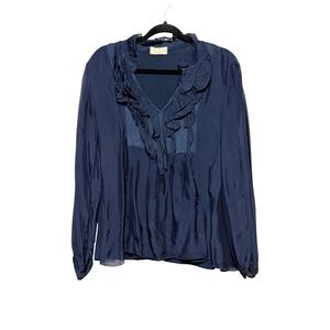 Sofia Romantic Academia Silk Top Womens Size M Italian‎ Vintage Dark Coquette